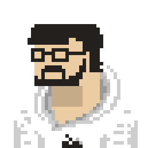 Pixel art of the author