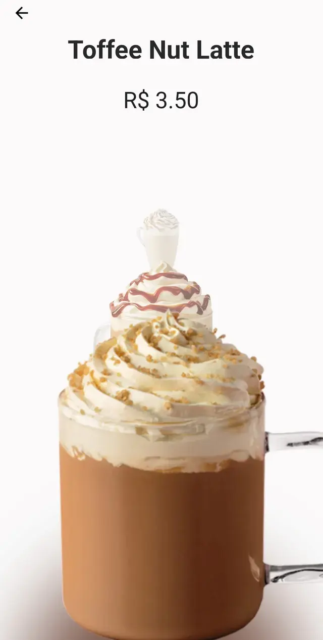 Tela do app Café