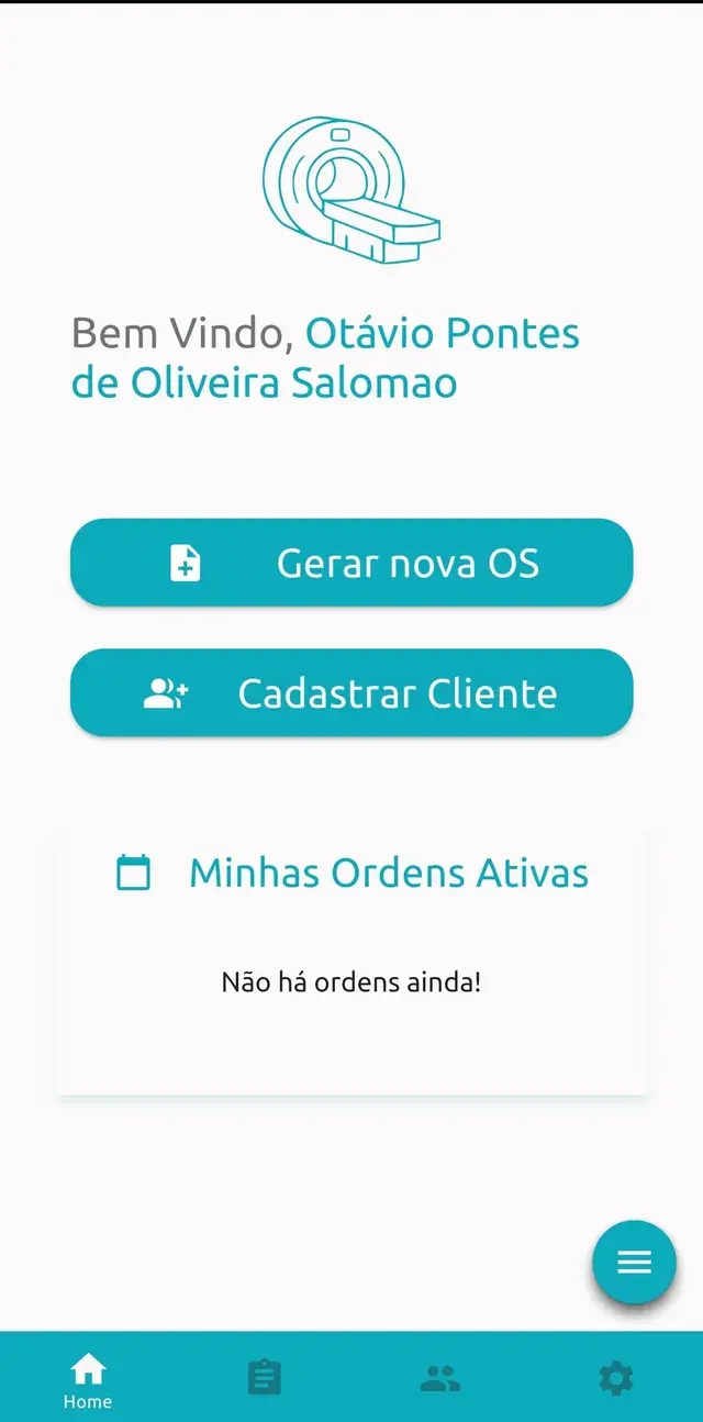 Tela do app CT Service